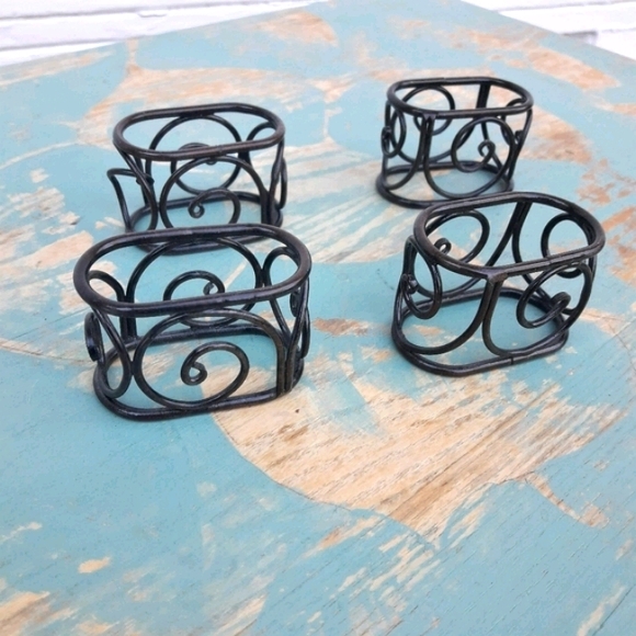 4 Napkin Rings Serveware Dining Essentials Metal - Picture 8 of 9